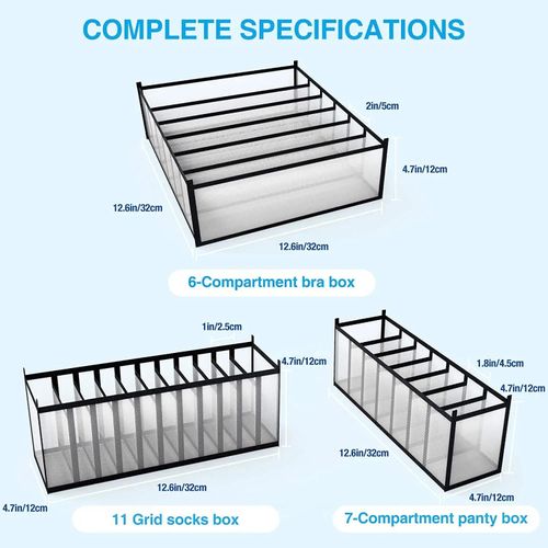 Underwear Drawer Bra Organizer Closet Foldable Drawer Compartment Storage for School Home Storage Underwear Socks Ties