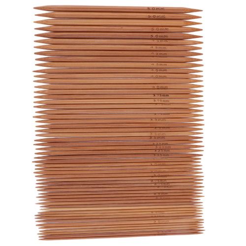 55 Pieces Carbonized Bamboo Knitting Sewing Accessory