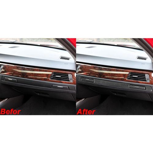 Carbon Fiber Co-Pilot Water Cup Holder Panel Decoration Cover Trim For Bmw E90 3 Series 2005-2012