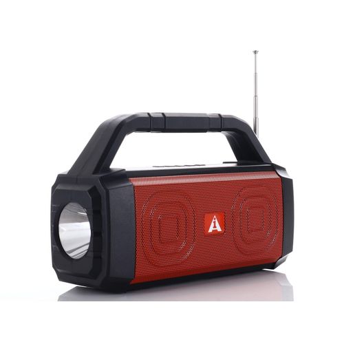 Portable Card USB Radio Flashlight High-Quality Solar Bluetooth Speaker-Red Black
