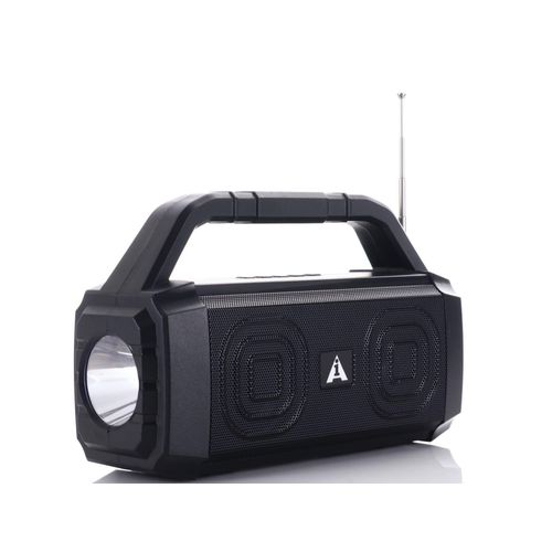 Portable Card USB Radio Flashlight High-Quality Solar Bluetooth Speaker-Red Black