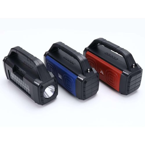 Portable Card USB Radio Flashlight High-Quality Solar Bluetooth Speaker-Red Black