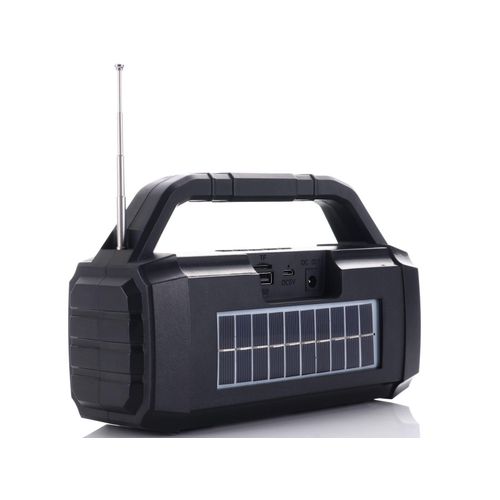 Portable Card USB Radio Flashlight High-Quality Solar Bluetooth Speaker-Red Black