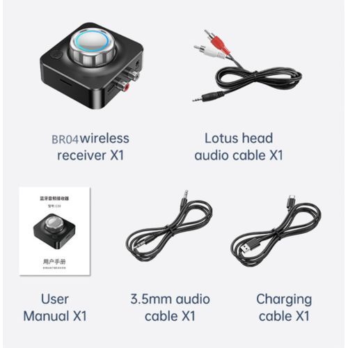 Bluetooth 5.0 Wireless Transmitter Receiver Adapter, RCA TF Card, 3.5mm AUX Jack