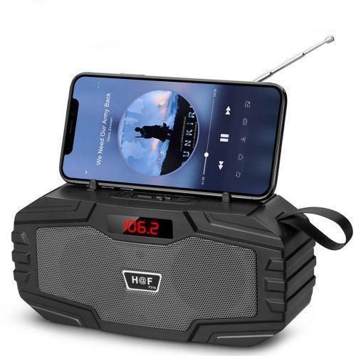 Hf Rechargeable FM/SD Bluetooth Radio Speaker - Black,Red