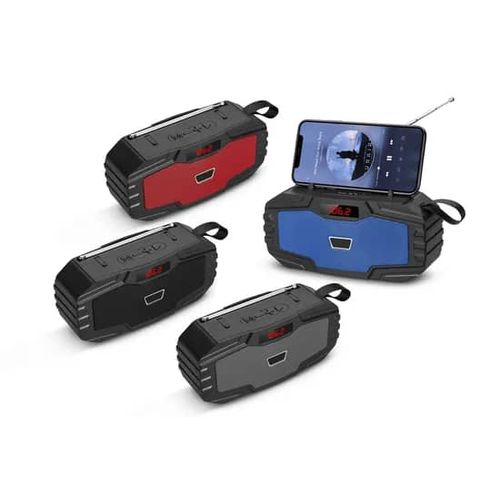 Hf Rechargeable FM/SD Bluetooth Radio Speaker - Black,Red