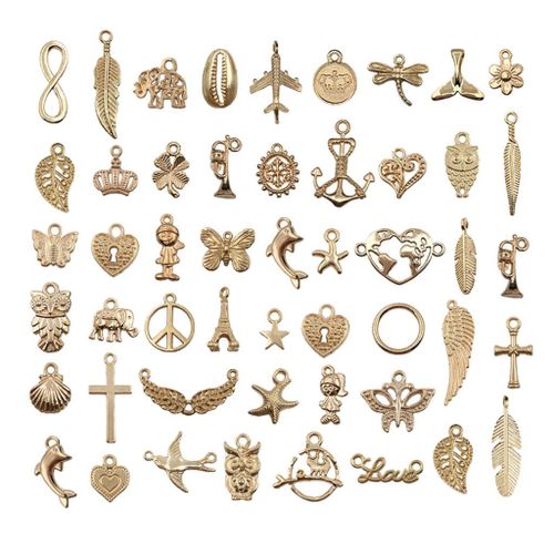 50pcs Necklace Pendant Cross Bracelet Jewelry Making Charms Crafts DIY