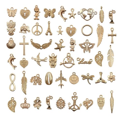 50pcs Necklace Pendant Cross Bracelet Jewelry Making Charms Crafts DIY