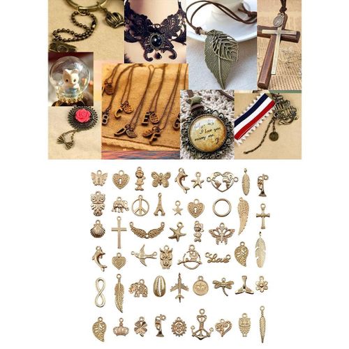 50pcs Necklace Pendant Cross Bracelet Jewelry Making Charms Crafts DIY