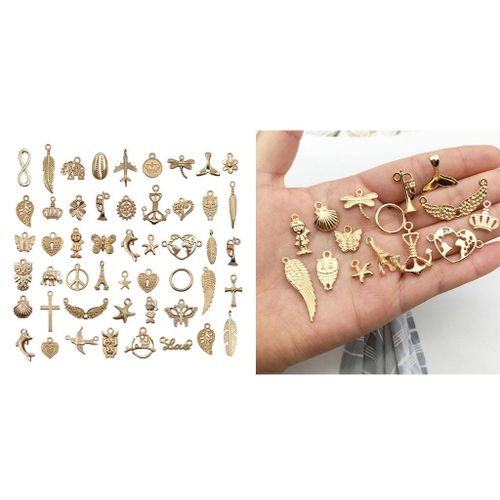 50pcs Necklace Pendant Cross Bracelet Jewelry Making Charms Crafts DIY