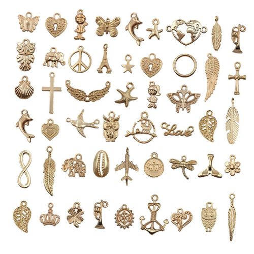 50pcs Necklace Pendant Cross Bracelet Jewelry Making Charms Crafts DIY
