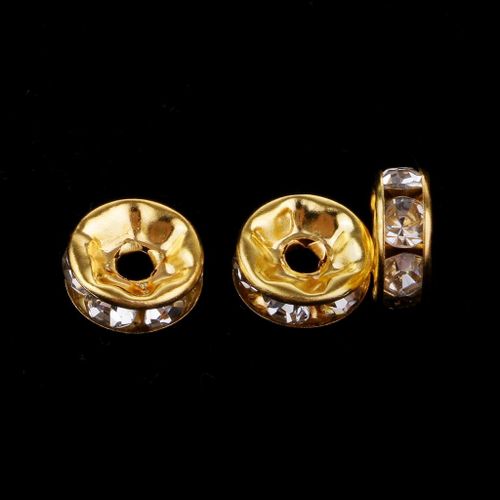 Pack Of 200 Rhinestone Rondelle Spacer Beads Bracelet Jewelry Findings