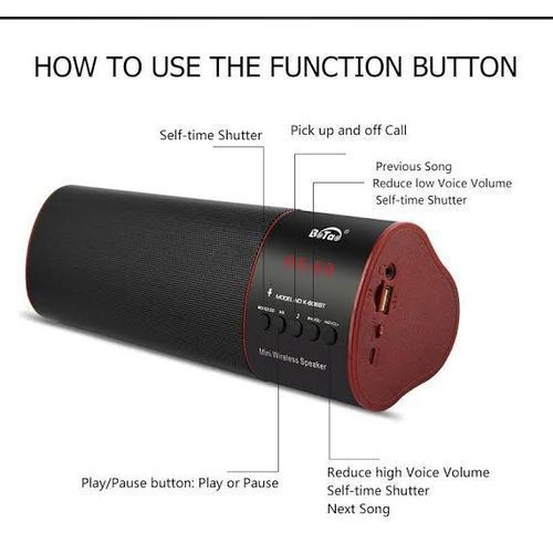Wster Mini Bass 2519 Bluetooth Speaker - Black