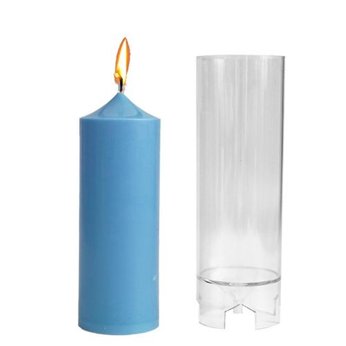 Diy Aromatherapy Candle Mould Church Spire Cylindrical Candle Making Mold Transparent Geometric Spire Plastic Molds Home Decor