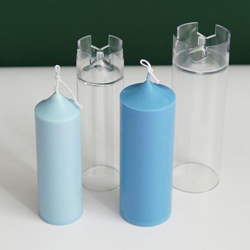 Diy Aromatherapy Candle Mould Church Spire Cylindrical Candle Making Mold Transparent Geometric Spire Plastic Molds Home Decor