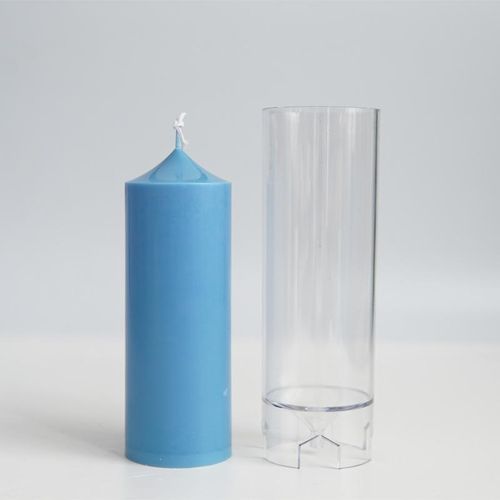 Diy Aromatherapy Candle Mould Church Spire Cylindrical Candle Making Mold Transparent Geometric Spire Plastic Molds Home Decor