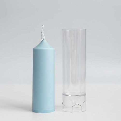 Diy Aromatherapy Candle Mould Church Spire Cylindrical Candle Making Mold Transparent Geometric Spire Plastic Molds Home Decor