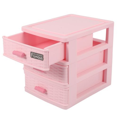 Plastic Drawer Designed 3 Compartment Jewelry Storage Box