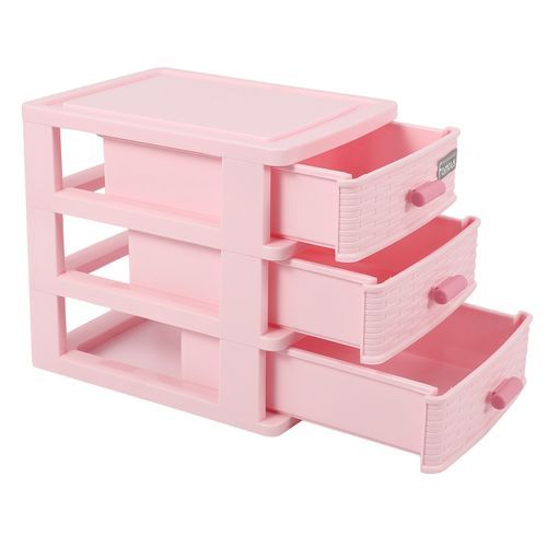 Plastic Drawer Designed 3 Compartment Jewelry Storage Box