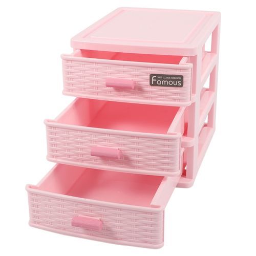Plastic Drawer Designed 3 Compartment Jewelry Storage Box