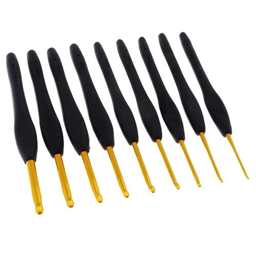 9 Pieces/Set Mixed Soft Handle Crochet Hooks Knitting Knit