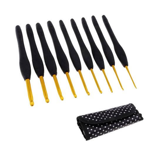 9 Pieces/Set Mixed Soft Handle Crochet Hooks Knitting Knit