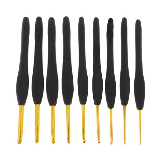 9 Pieces/Set Mixed Soft Handle Crochet Hooks Knitting Knit