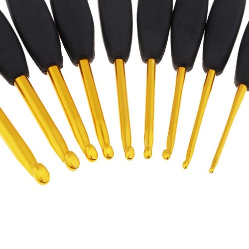 9 Pieces/Set Mixed Soft Handle Crochet Hooks Knitting Knit