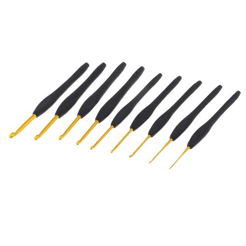 9 Pieces/Set Mixed Soft Handle Crochet Hooks Knitting Knit