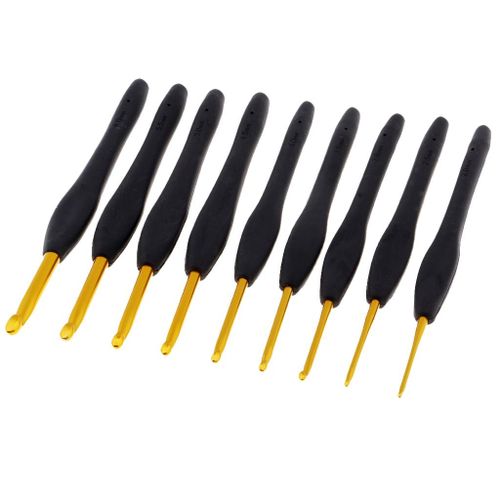 9 Pieces/Set Mixed Soft Handle Crochet Hooks Knitting Knit
