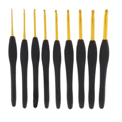 9 Pieces/Set Mixed Soft Handle Crochet Hooks Knitting Knit