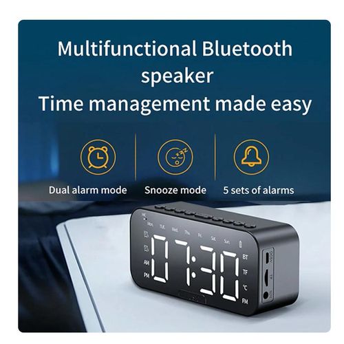 Bluetooth Speaker Digital Alarm Clock Large LED Screen