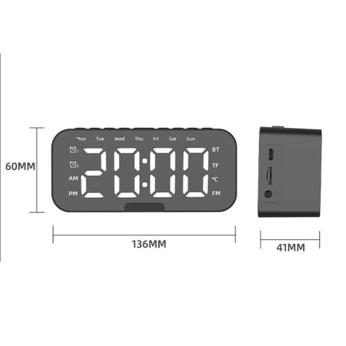 Bluetooth Speaker Digital Alarm Clock Large LED Screen