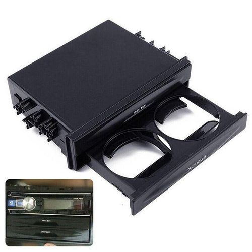 Car Double Din Dash Trim Radio Pocket Drink Cup Holder Storage Box Container