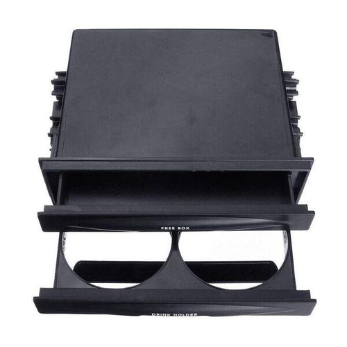Car Double Din Dash Trim Radio Pocket Drink Cup Holder Storage Box Container