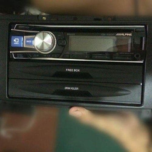 Car Double Din Dash Trim Radio Pocket Drink Cup Holder Storage Box Container