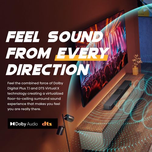 Hisense 2.1 CH 240W All In One Soundbar HS2000 - DTS Virtual X, Built In Subwoofer, HDMI ARC, Bluetooth  3Yrs Warranty