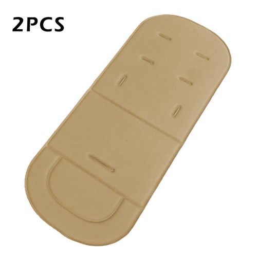 2pcs Soft Stroller Seat Padding Pushchair Pram Liner Pad Cushion New,Khaki NO5116