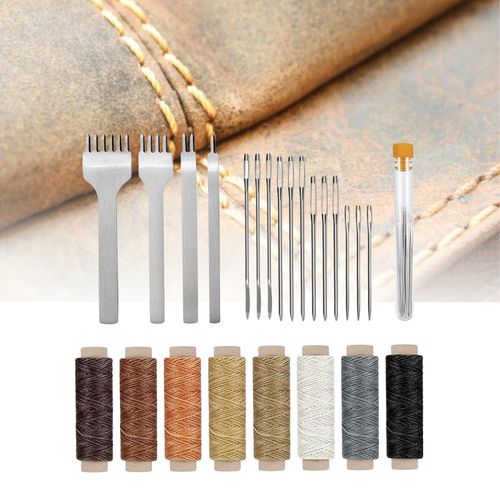 24Pcs Leather Craft Kit Carving Hand Stitching Making Tool Work Saddle