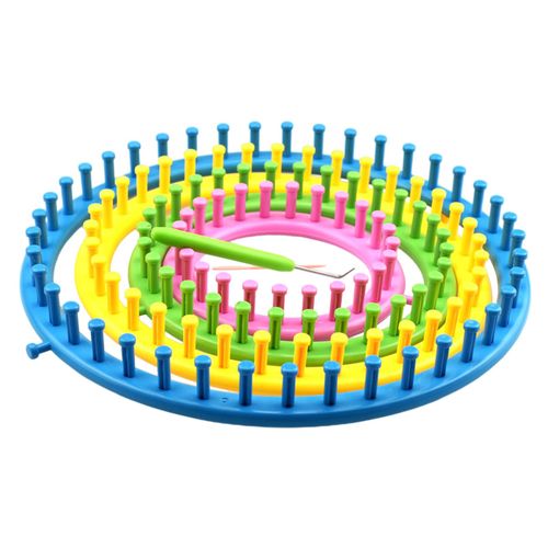 Set of 4 Circle Looms Knitting Kit with Hook    DIY