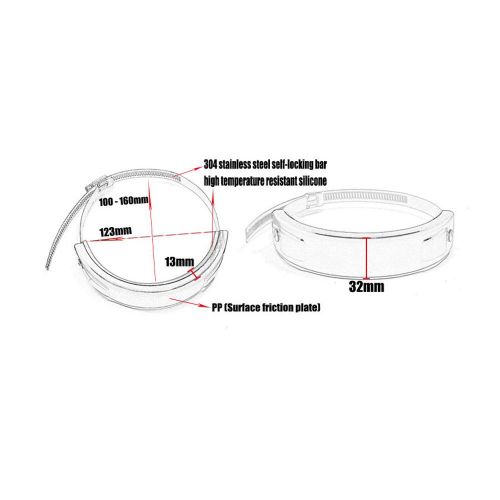 Motorcycle Exhaust Protector 100mm-160mm Oval Can Cover Round Exhaust Guard Cover NO5138