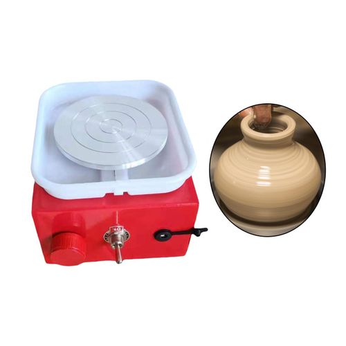Pottery Wheel Machine Electric Ceramic Clay Work for School Red