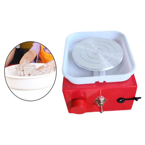 Pottery Wheel Machine Electric Ceramic Clay Work for School Red