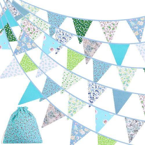 40 Feet Fabric Bunting Banner Vintage Bunting Flag for