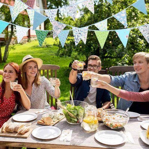 40 Feet Fabric Bunting Banner Vintage Bunting Flag for