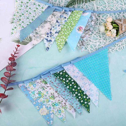 40 Feet Fabric Bunting Banner Vintage Bunting Flag for