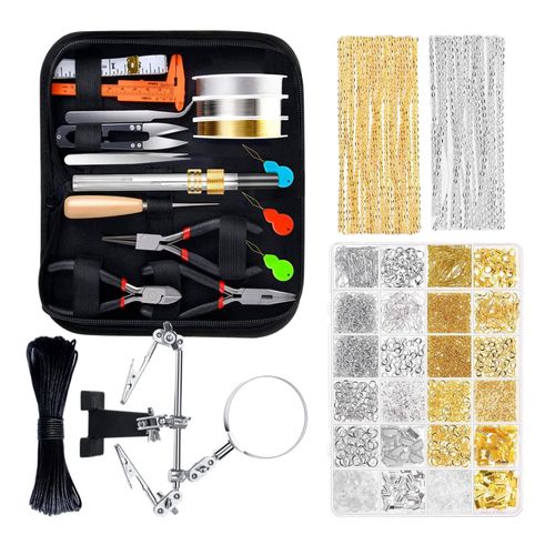 Jewelry Making Tools Kit Necklaces Wires Repair Earrings Black Pliers