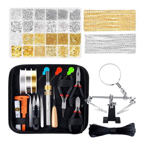 Jewelry Making Tools Kit Necklaces Wires Repair Earrings Black Pliers
