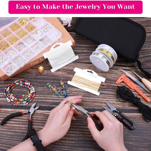 Jewelry Making Tools Kit Necklaces Wires Repair Earrings Black Pliers
