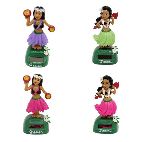 Hawaiian Hula Girl Solar Power Dancing Figure Doll Toy Car Dashboard